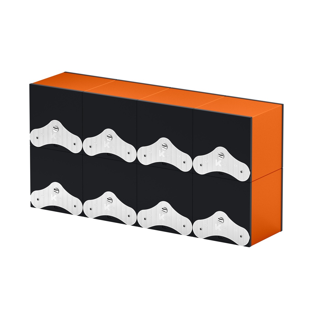 SwissKubik Masterbox Aluminium Orange - 8 Uhren