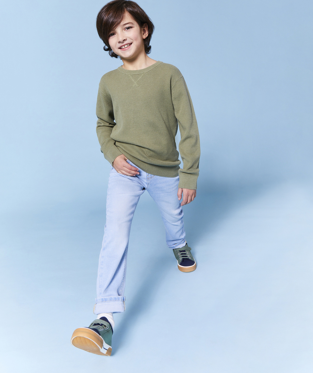 pantalon slim garçon en denim light low impact