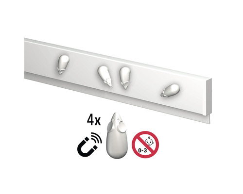 Posterstrip Info Rail Magnetisch 200 cm wit incl. 4 magneetmuizen