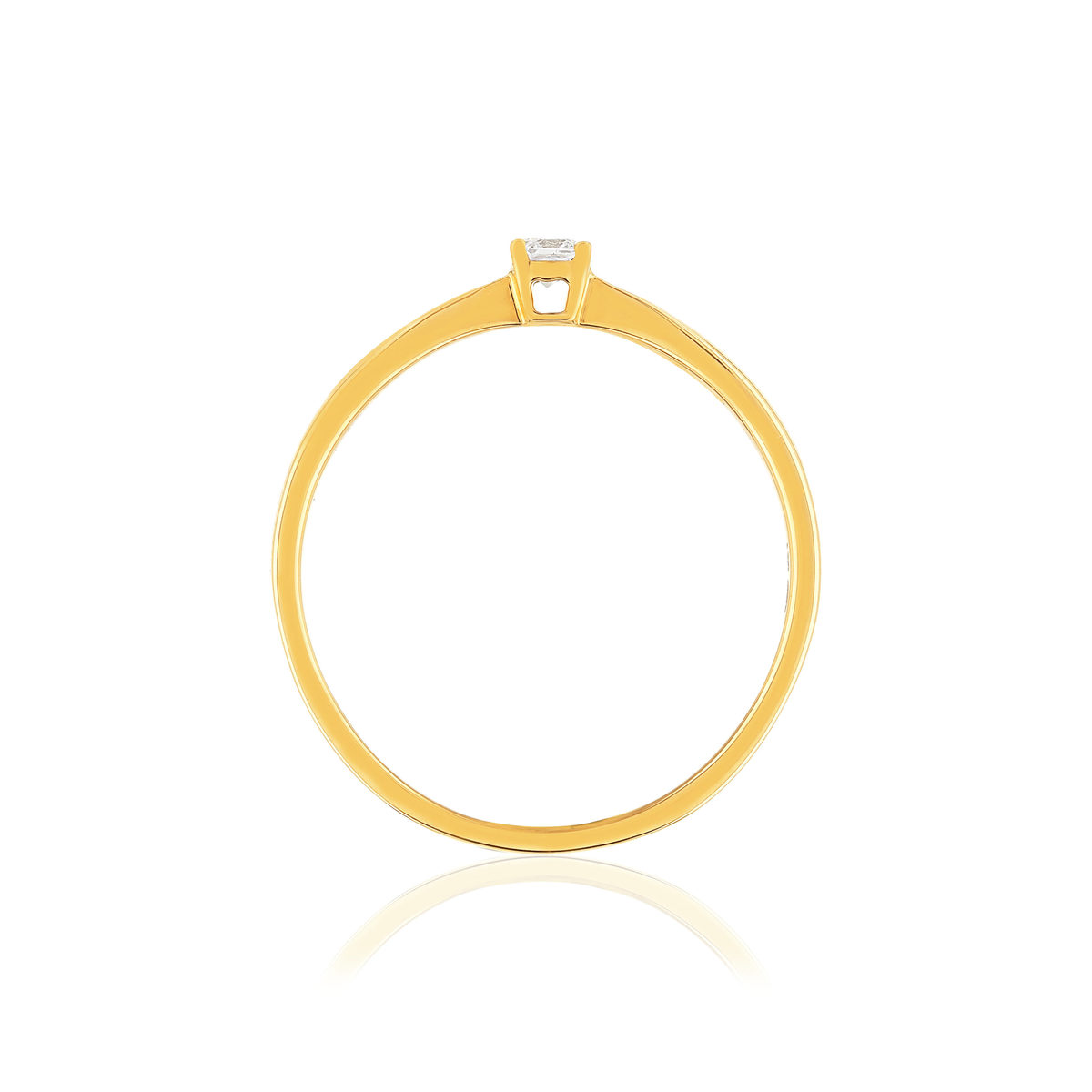 Solitaire or jaune 750 diamant 0.08 carat H/P1