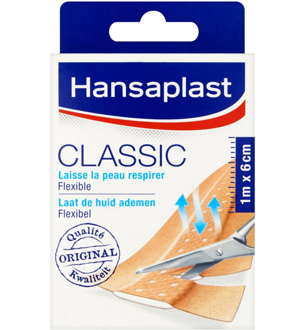 Hansaplast Classic 1m x 6 cm (1 stuk)