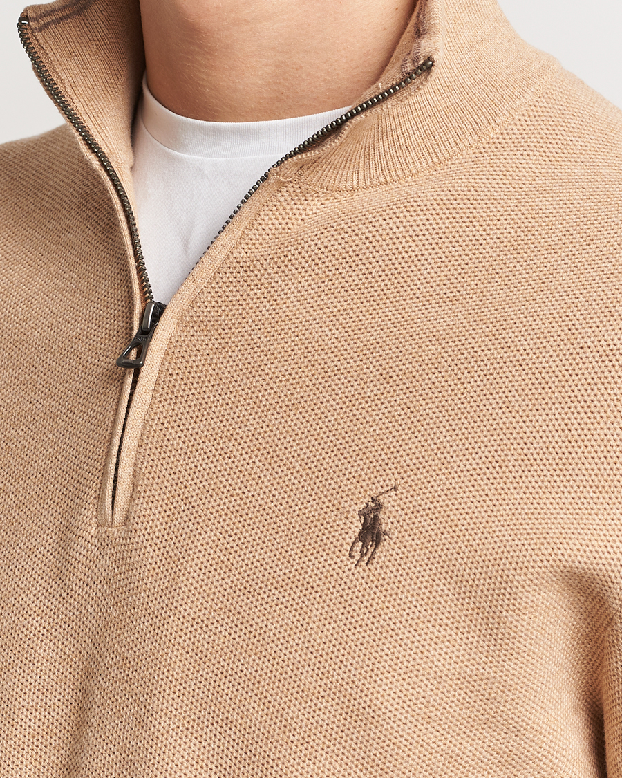 Polo Ralph Lauren Textured Half Zip Camel Melange