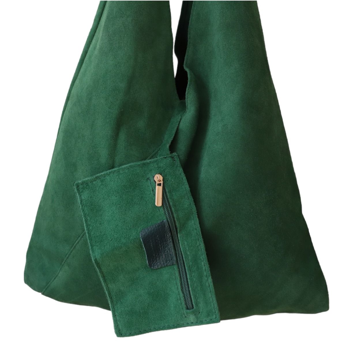 Sac à mains d'épaule cuir souple vert Maison Suzanne