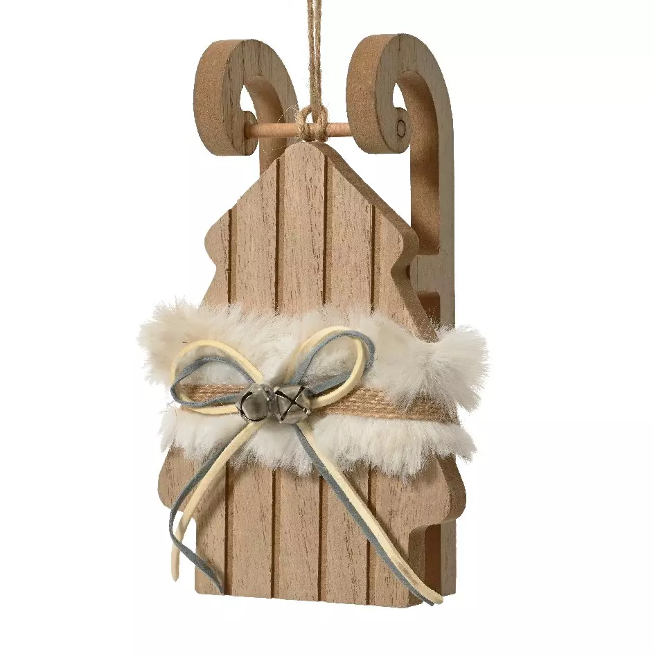 Luge en bois à suspendre (H16 cm) Sapin Naturel