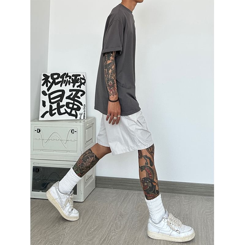 Posive - Mid Rise Plain Track Shorts