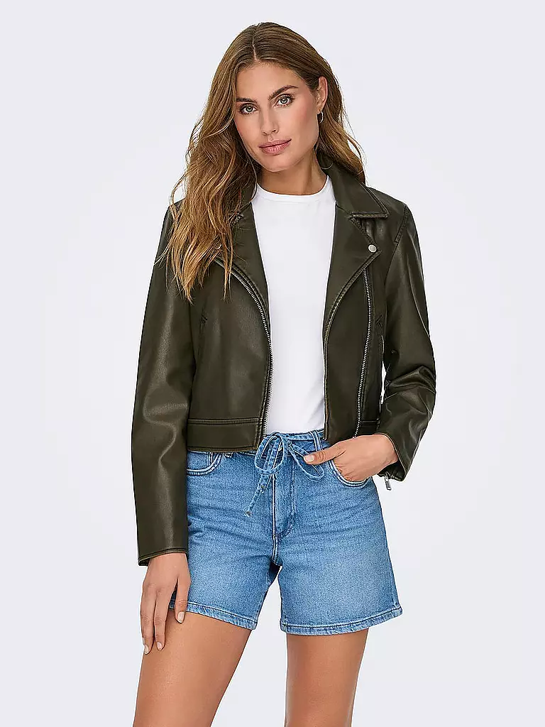 ONLY Jacke in Lederoptik ONLRIA schwarz