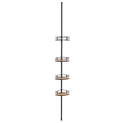 Étagère de douche télescopique inox et bambou