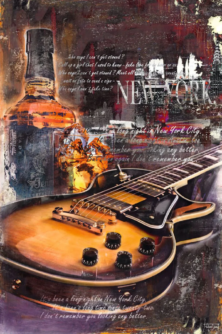 Poster Guitar Blues Night One, 61 x 91 cm