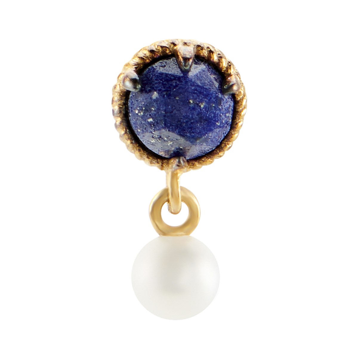 Boucle d'oreille individuelle Agatha Précieux doréelapis lazuli