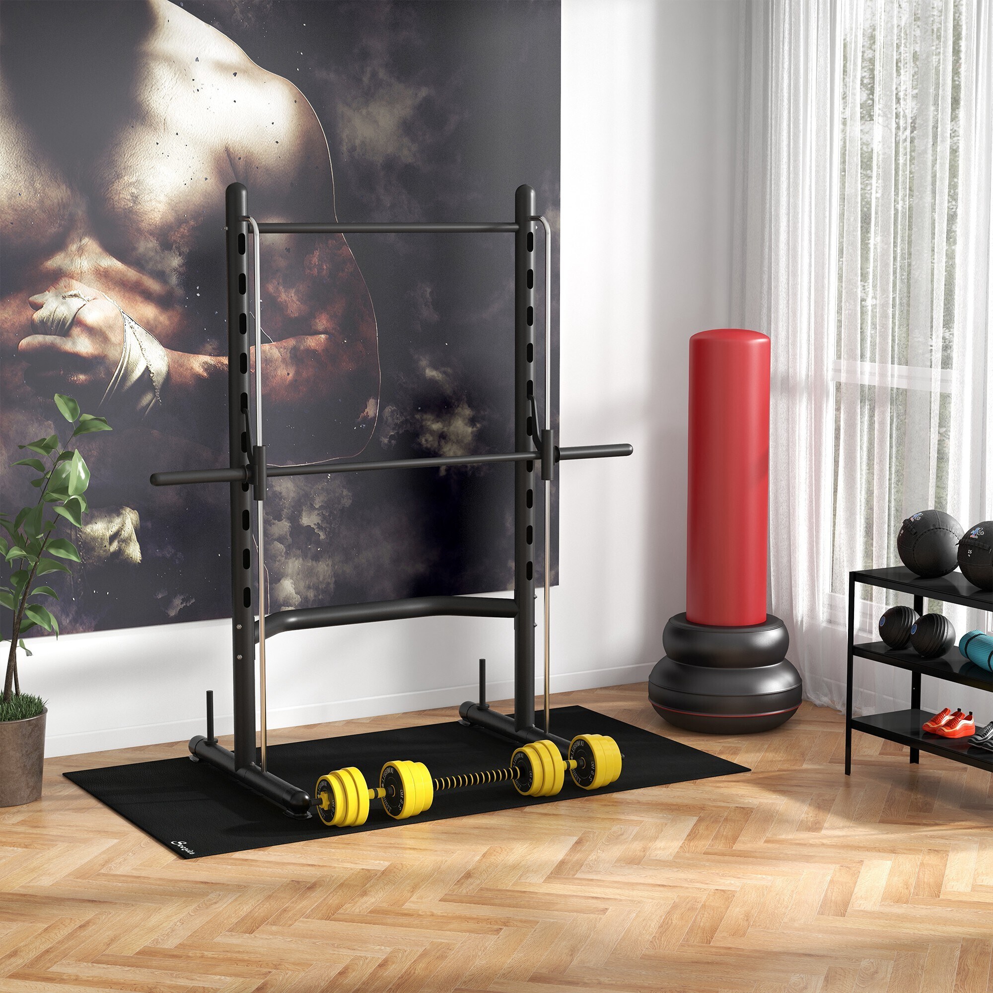 HOMCOM 2-in-1 Hantelset gelb, schwarz