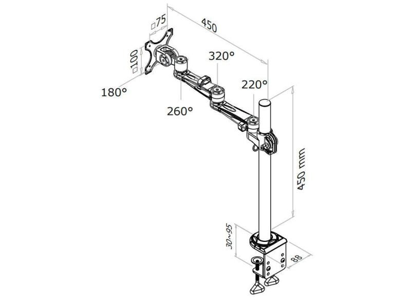 NEOMOUNTS Tischhalterung FPMA-D935 bis 10 kg – Schwarz Für Monitore von 10