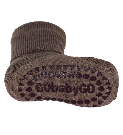 GoBabyGo rutschfeste Socken - Wolle - Braun