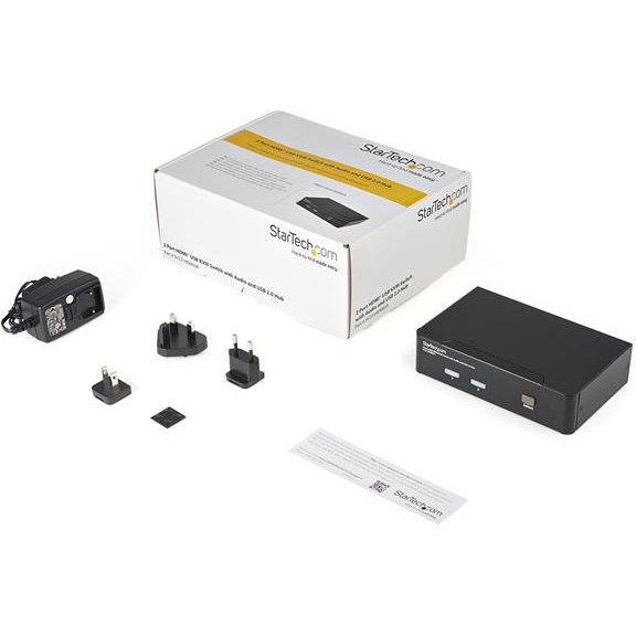 StarTech.com Commutateur KVM HDMI USB 2 ports avec audio et concentrateur USB 2.0