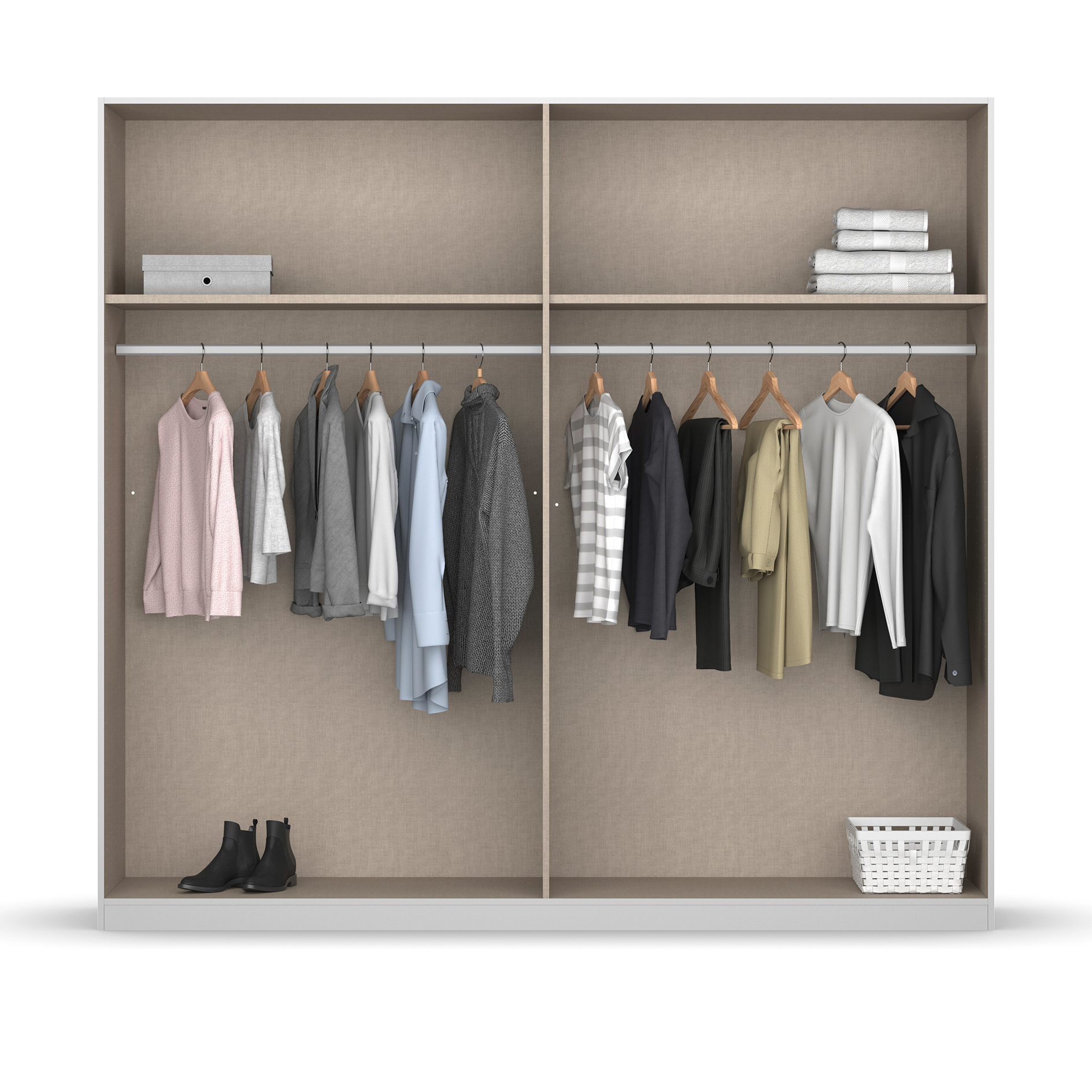 Drehtürenschrank - alpinweiß - Artisan Eiche - 226 cm