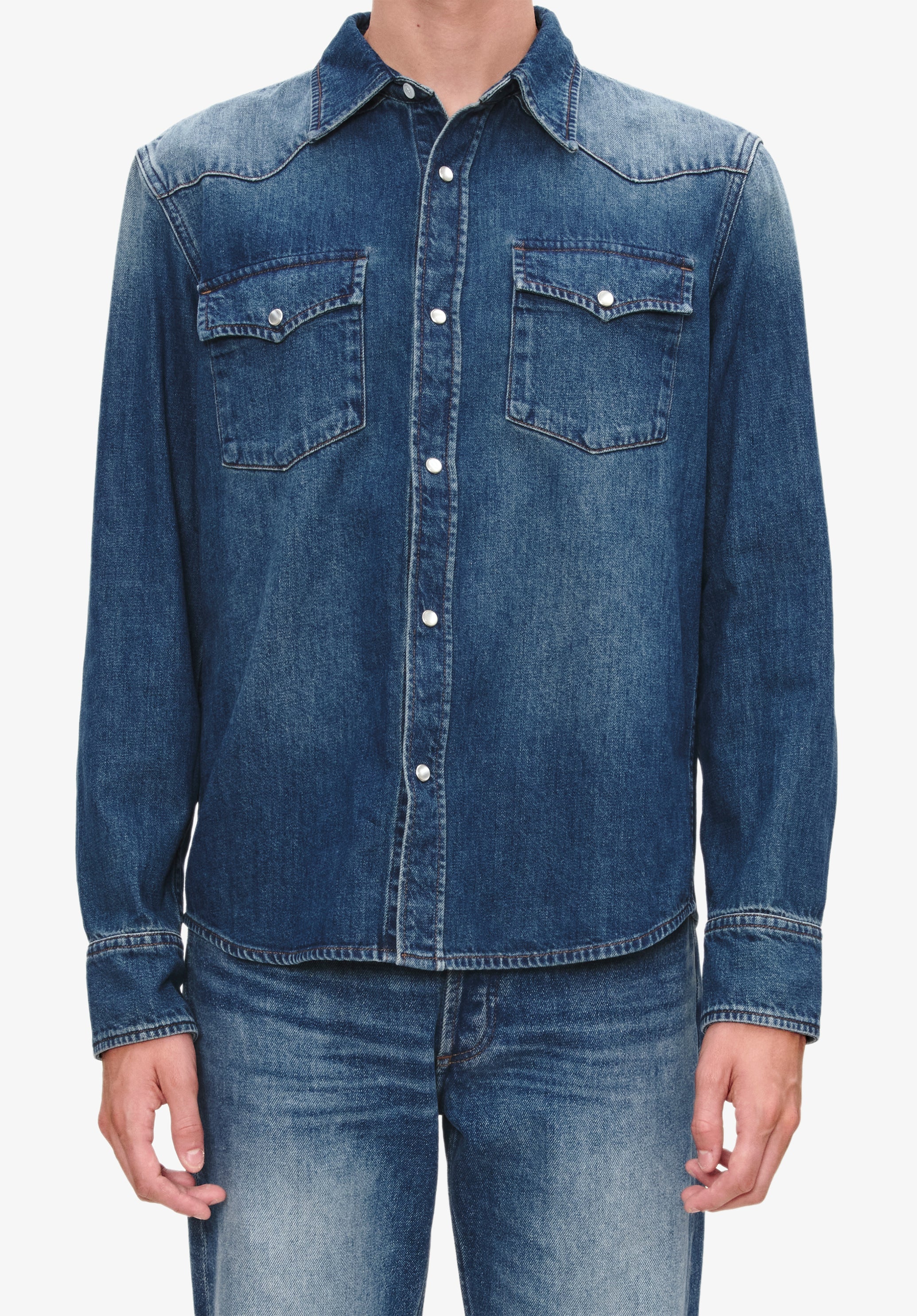 Chemise Western - Indigo delave