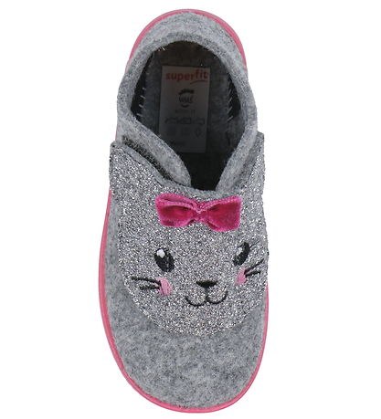 Superfit Hjemmesko - Uld - Happy - Gr?/Pink