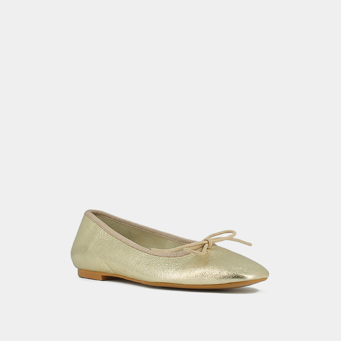 Ballerines  en cuir métallisé platine