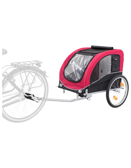 Trixie Fietskar - Hondenfietskar - 75x86x80\/145 cm Zwart Rood Tot 30 Kg Large