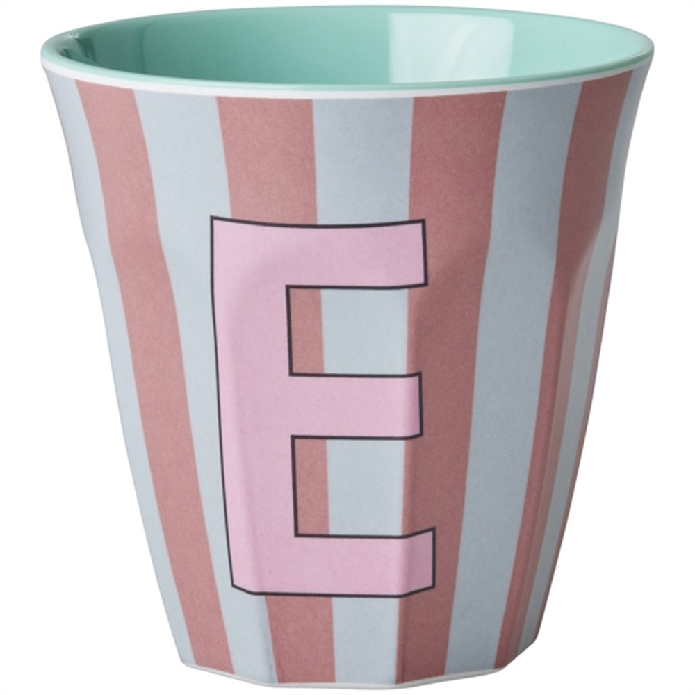 Pinkish Stripes Melamin Alfabet Kop - Rice