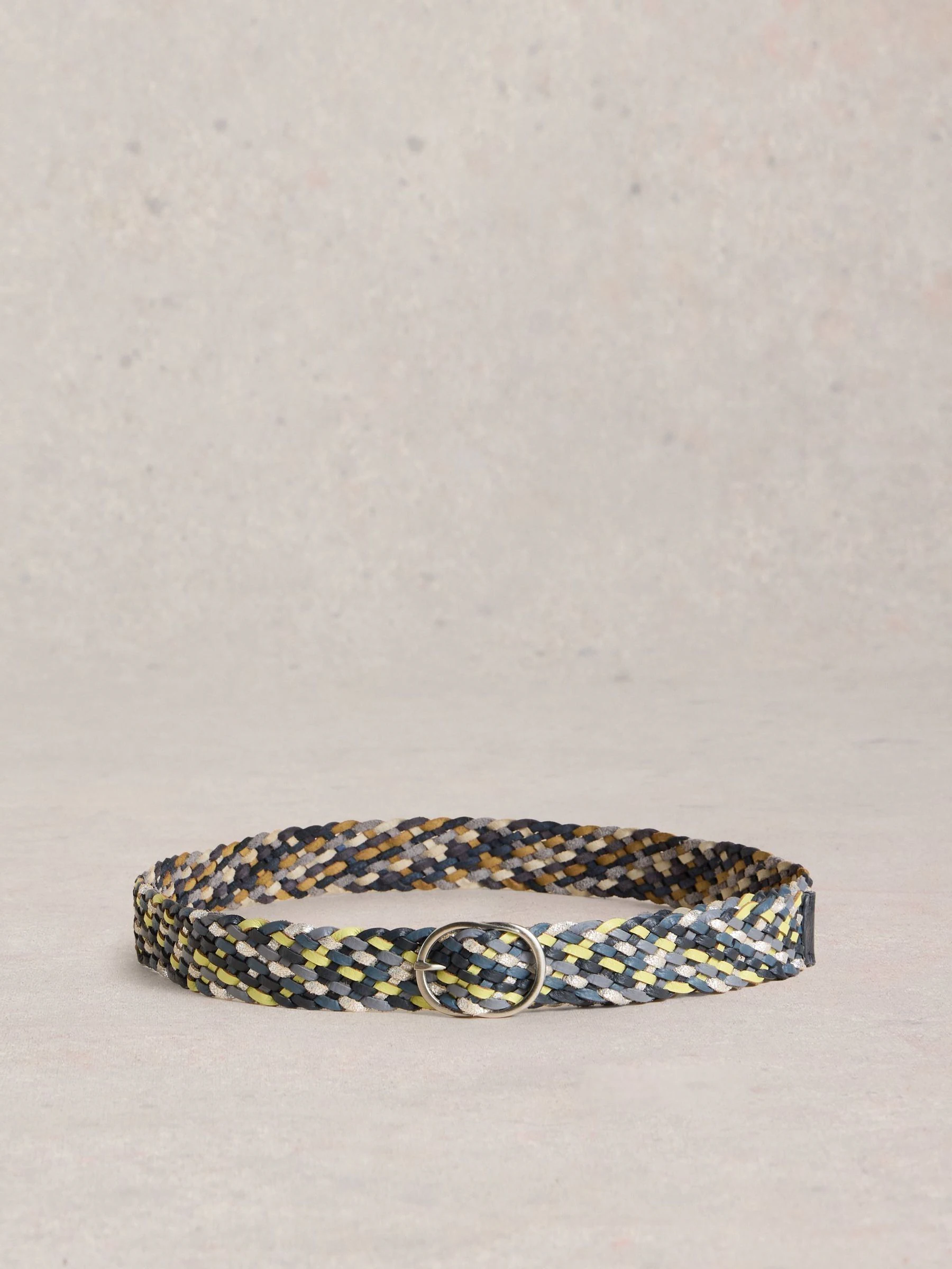 Blauw - White Stuff Leather Weave Belt