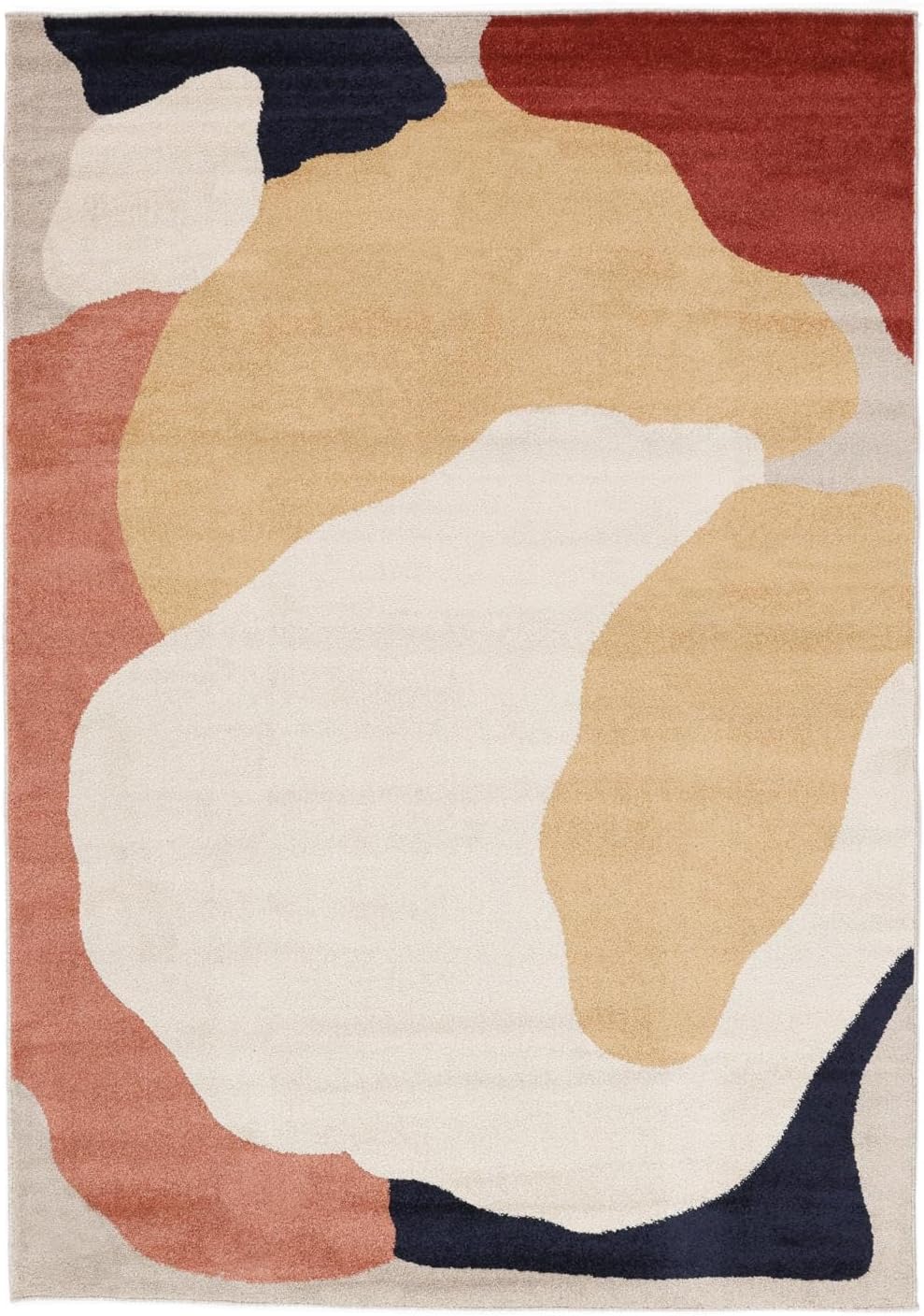 RugVista Big Sur, Teppich, Moderne Teppiche, 230 x 160 cm, Rechteckig, Niedriger Stapel, Wohnzimmer, Schlafzimmer, Nur chemische Reinigung, Oeko_tex_100, Gelb/Cremeweiß Beige