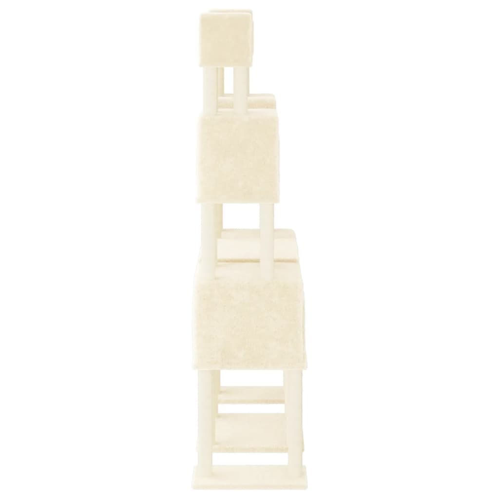 Arbre à chat avec griffoirs en sisal crème 199 cm