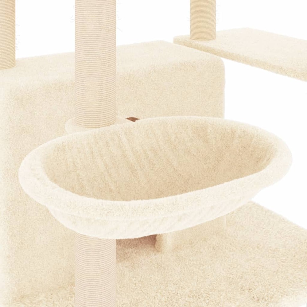 Arbre à chat avec griffoirs en sisal crème 166 cm
