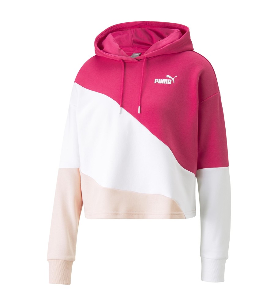 Moletom Puma Power Cat, rosa e branco