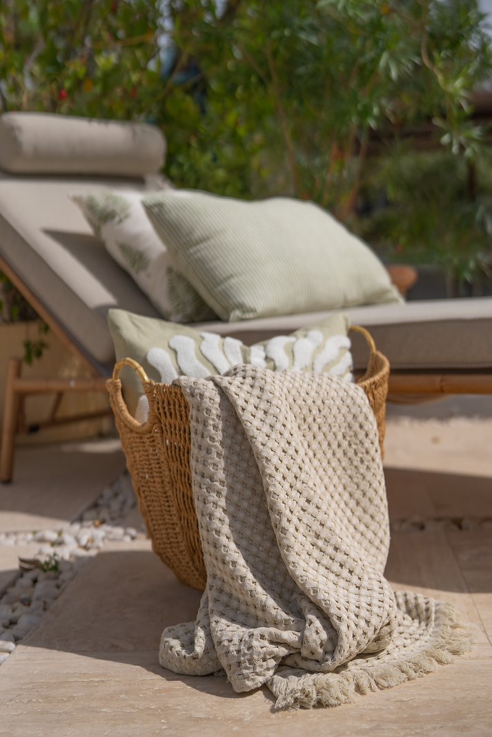 Waffle pledd Beige 130x170 cm