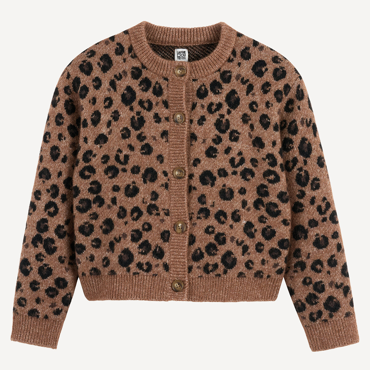 LA REDOUTE COLLECTIONS<br>Cardigã de malha grossa com estampa animal