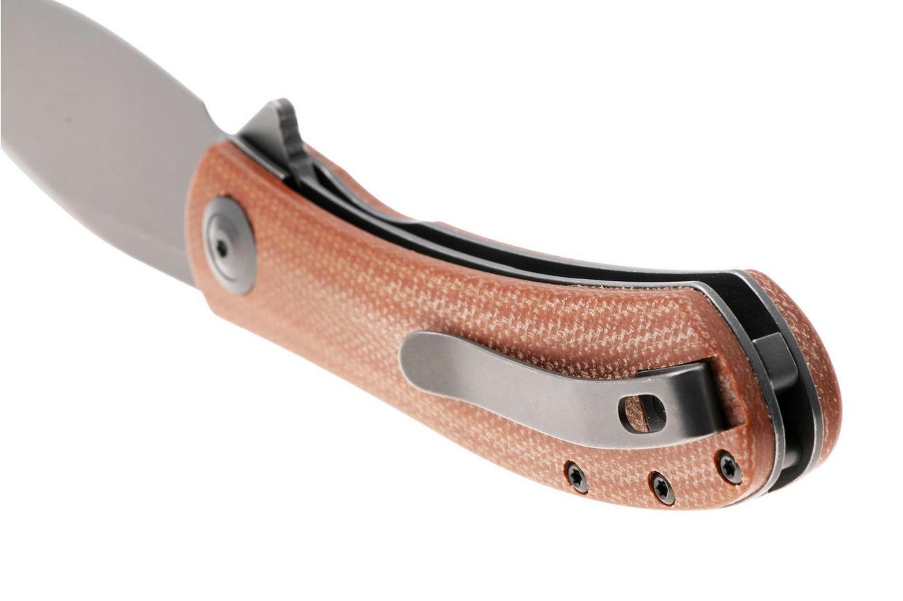 Trollsky Knives Mandu Evo MTE006 Stonewashed 14C28N, Brown Micarta, zakmes, Michael Trollsky design