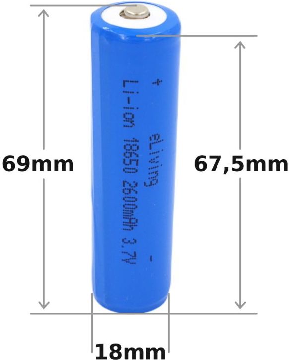 18650 Batterij - Li-ion - 2600mAh - Met Protectiecircuit