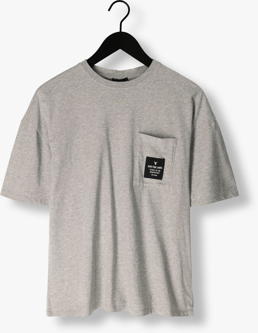 ALIX THE LABEL lichtgrijze alix the label t-shirt ladies knitted label t-shirt