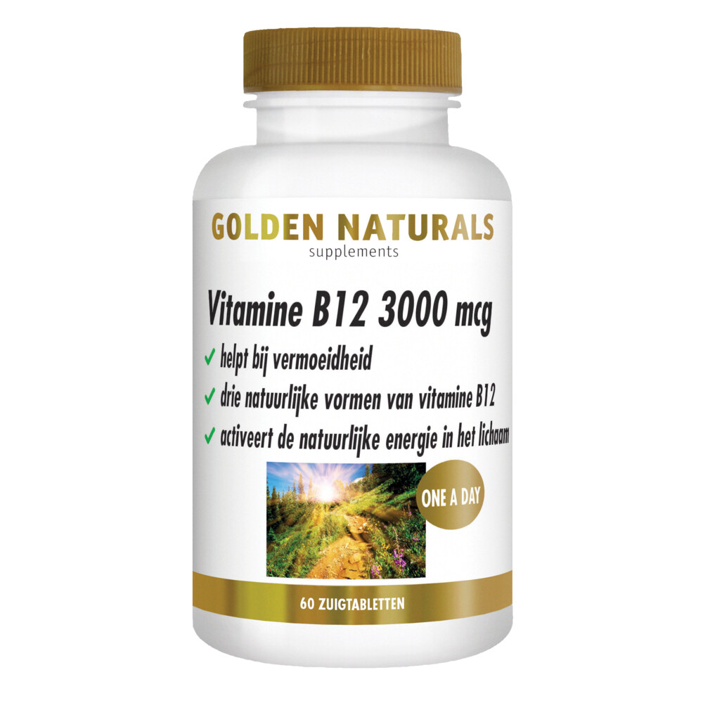 Golden Naturals Vitamine B12 3000mcg Vegan60 zuigtabletten