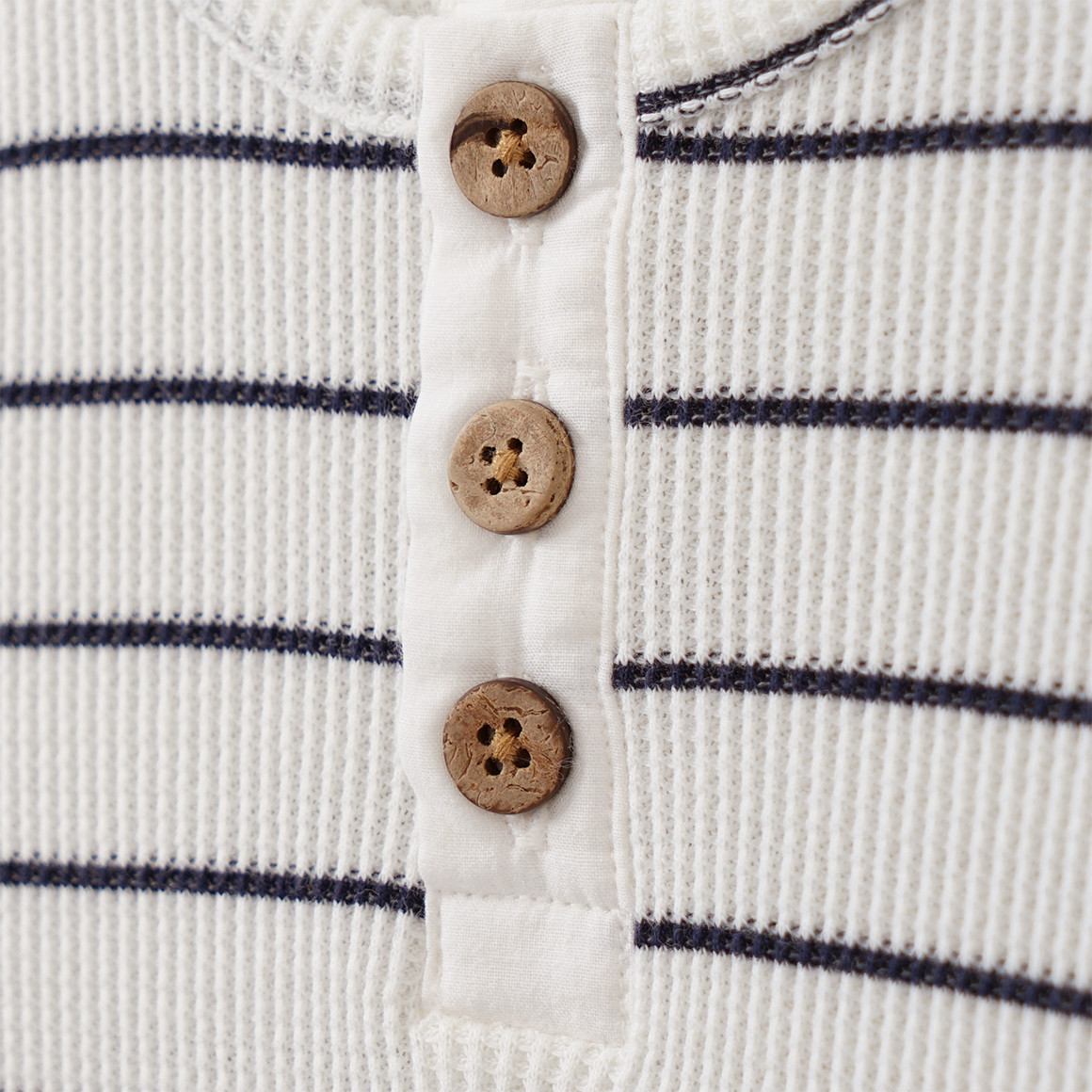 Topomini Baby Langarmshirt aus Waffel-Piqué dunkelblau / weiss