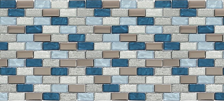 Mosaïque 30 x 30 cm Glass bleu GoodHome