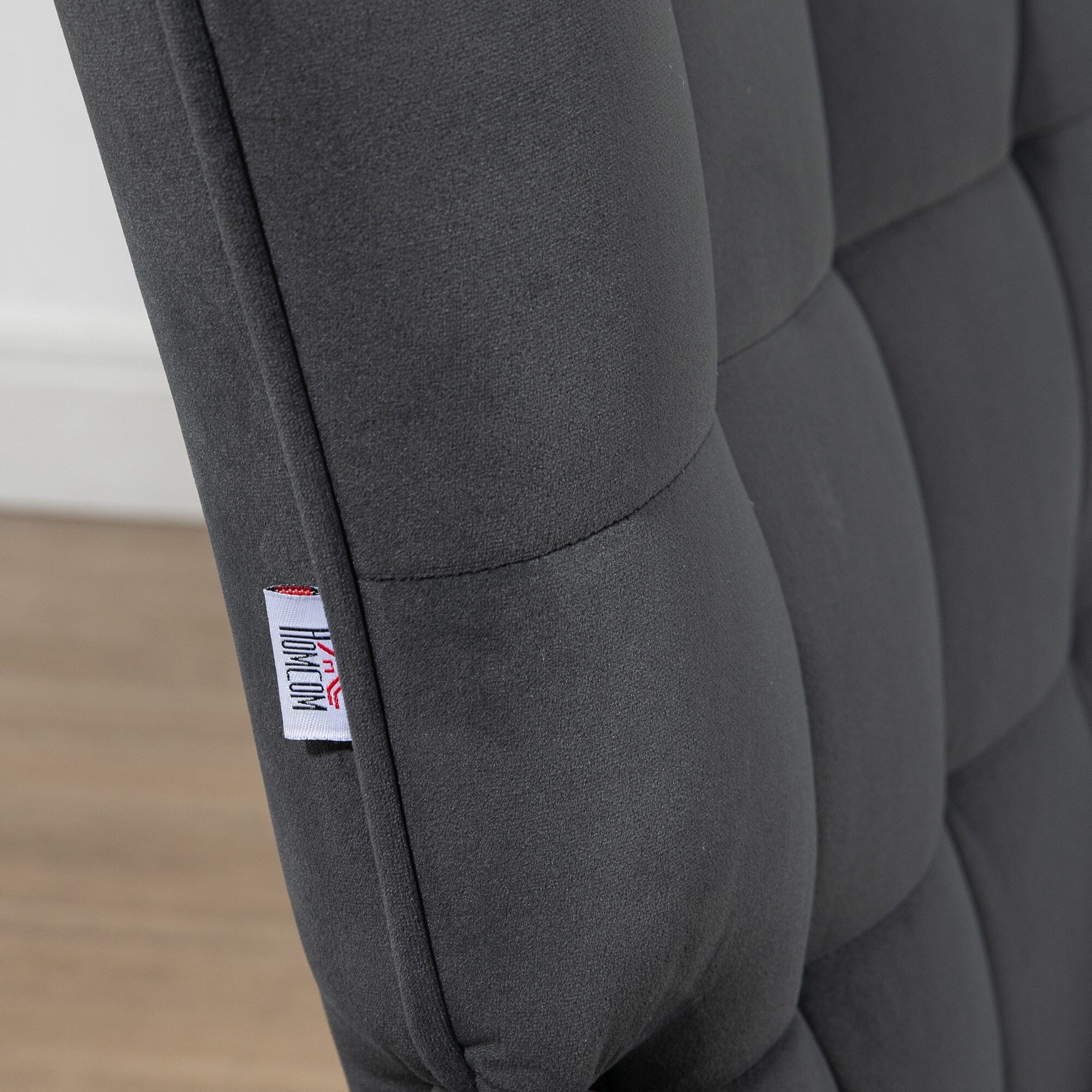HOMCOM Polsterstuhl mit Fußhocker grau 73L x 77,5B x 98H cm