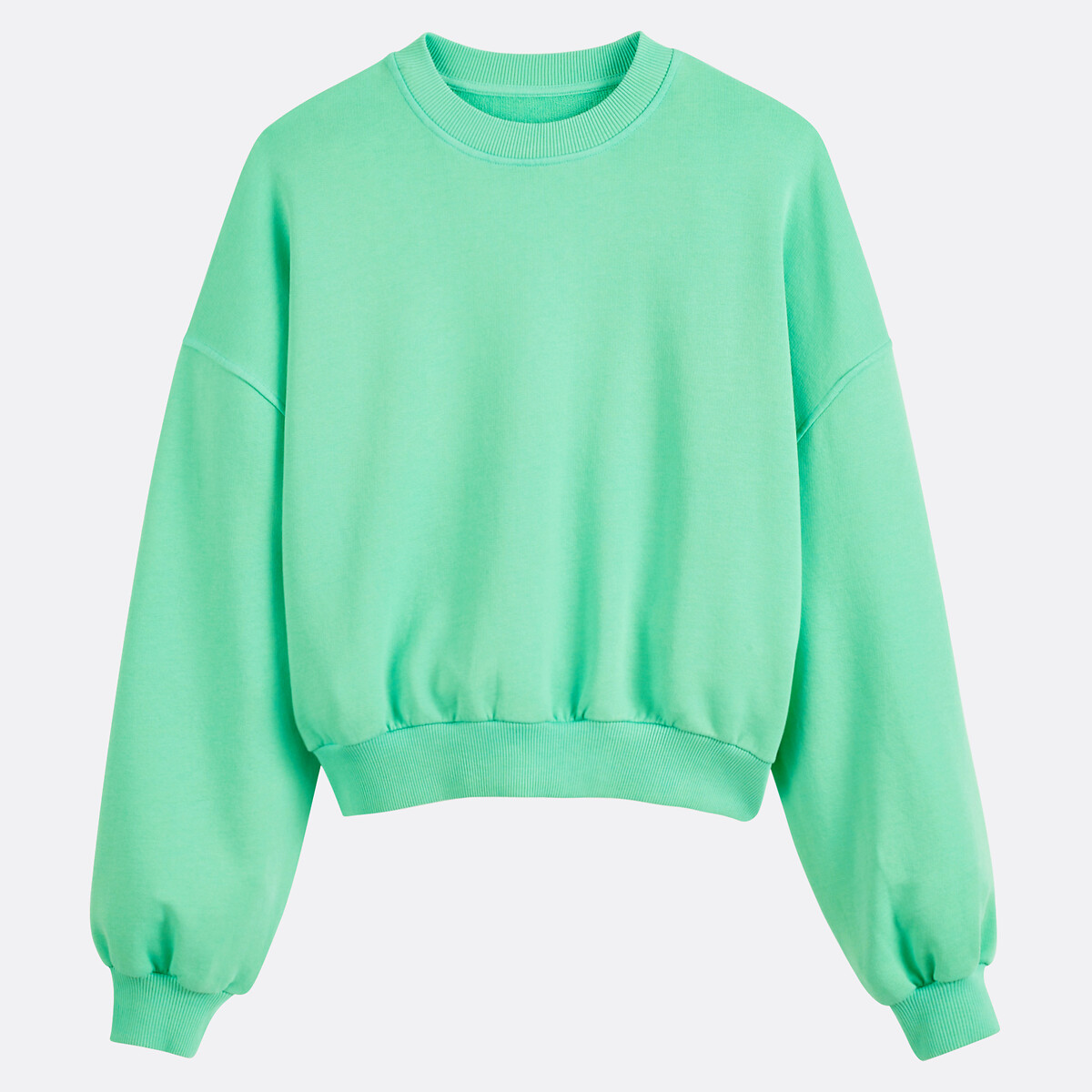 COLEÇÕES LA REDOUTE<br>Moletom curto e folgado com gola redonda