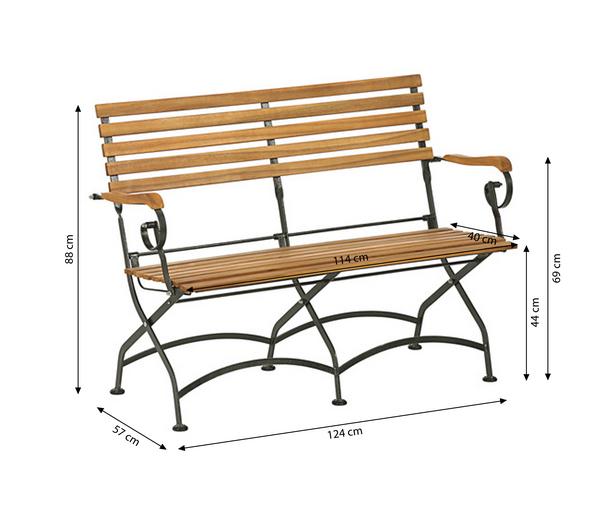 Dehner Klappbank Tegernsee, 2-Sitzer