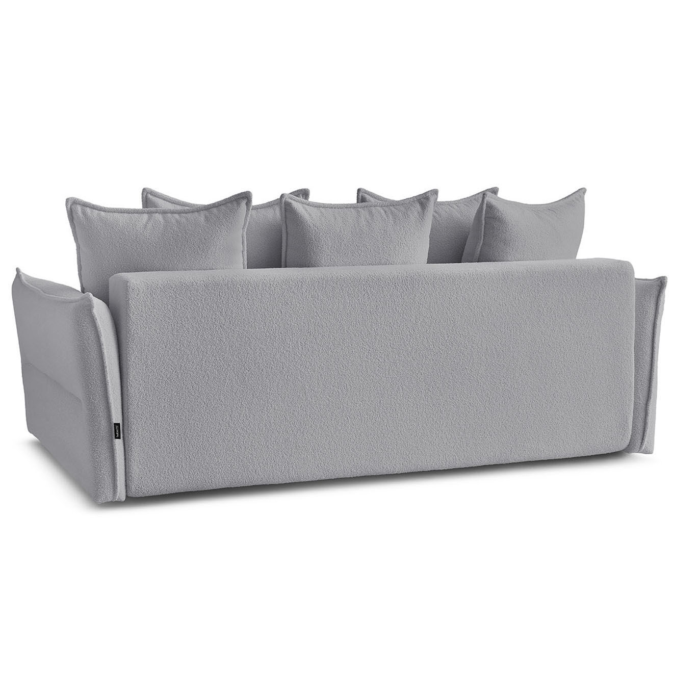 Bobochic Canapé 3 places convertible coffre Bouclette Leon gris clair - 226x97x90 cm