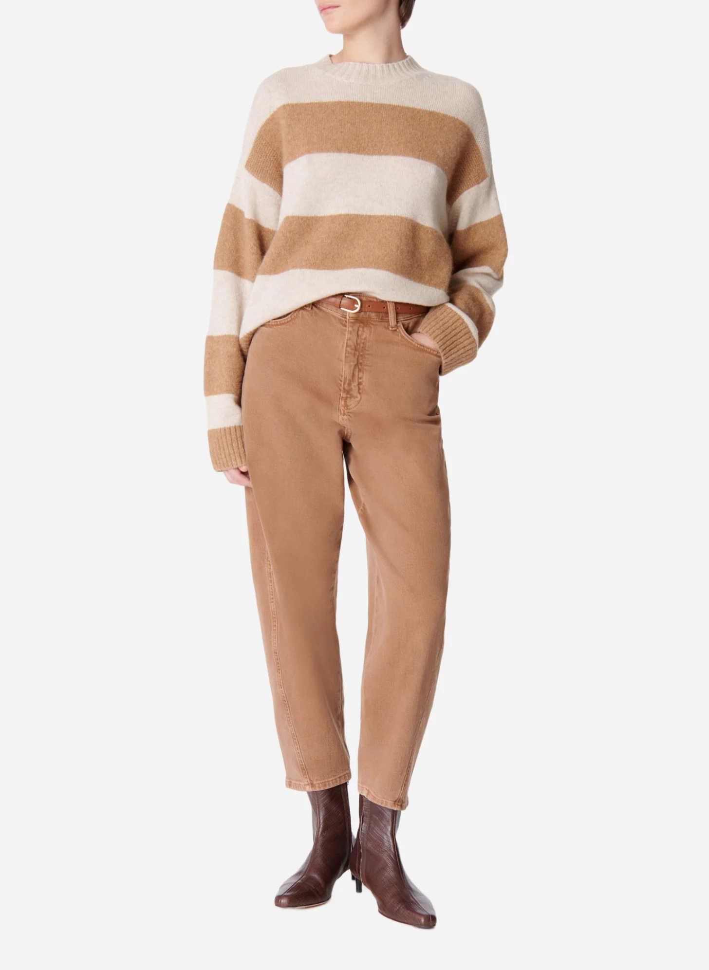 EDITH - Pull ample rayé en laine mélangée | Multicolore