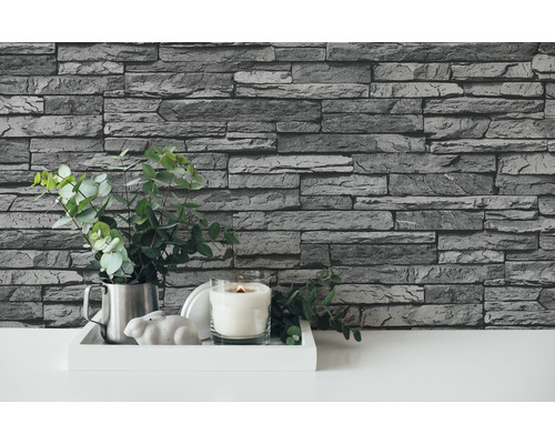Zelfklevend behang 38589-1 Natuursteen 3D grijs 8,40 x 0,53 m