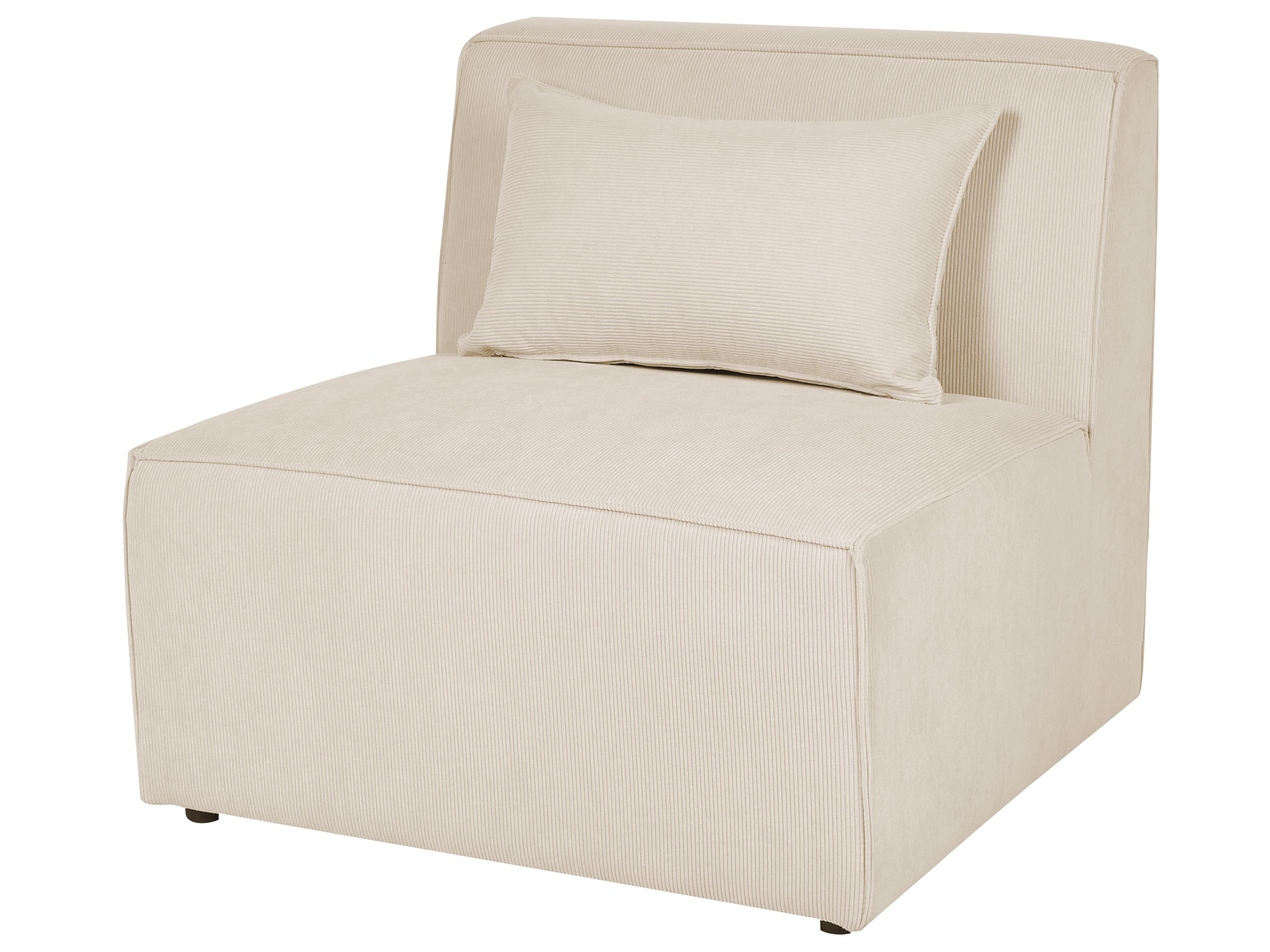 Modulaire hoekbank 4-zits LEMVIG Corduroy Lichtbeige met ottomaan linkszijdig