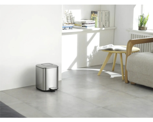 EKO Regent 6L roestvrijstalen matte pedaalemmer