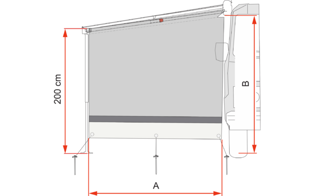 Fiamma Sun View Side Van F43van Seitenwand für Markise