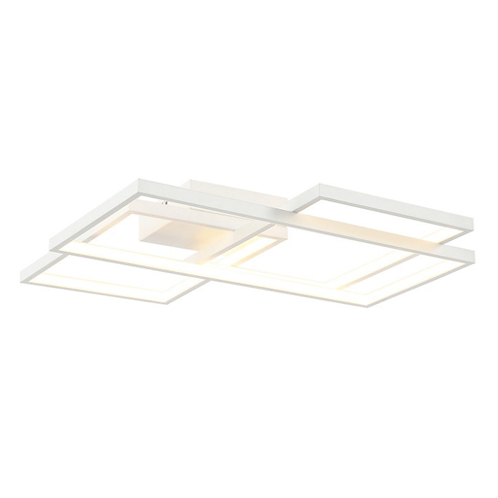 Plafonnier LED intégrée 3000lm 28W blanc chaud GoodHome Gassel blanc mat L.44 x l.48 x H.8.3 cm