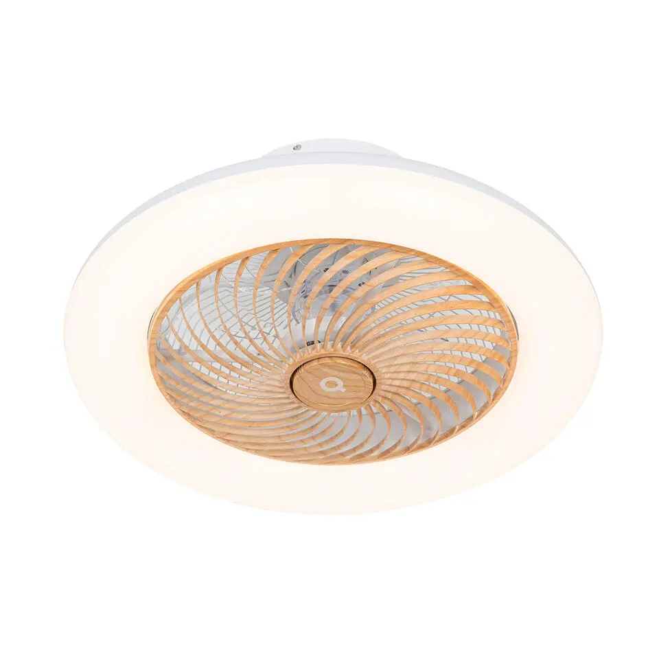 Qazqa plafondventilatoren clima crème geïntegreerde led