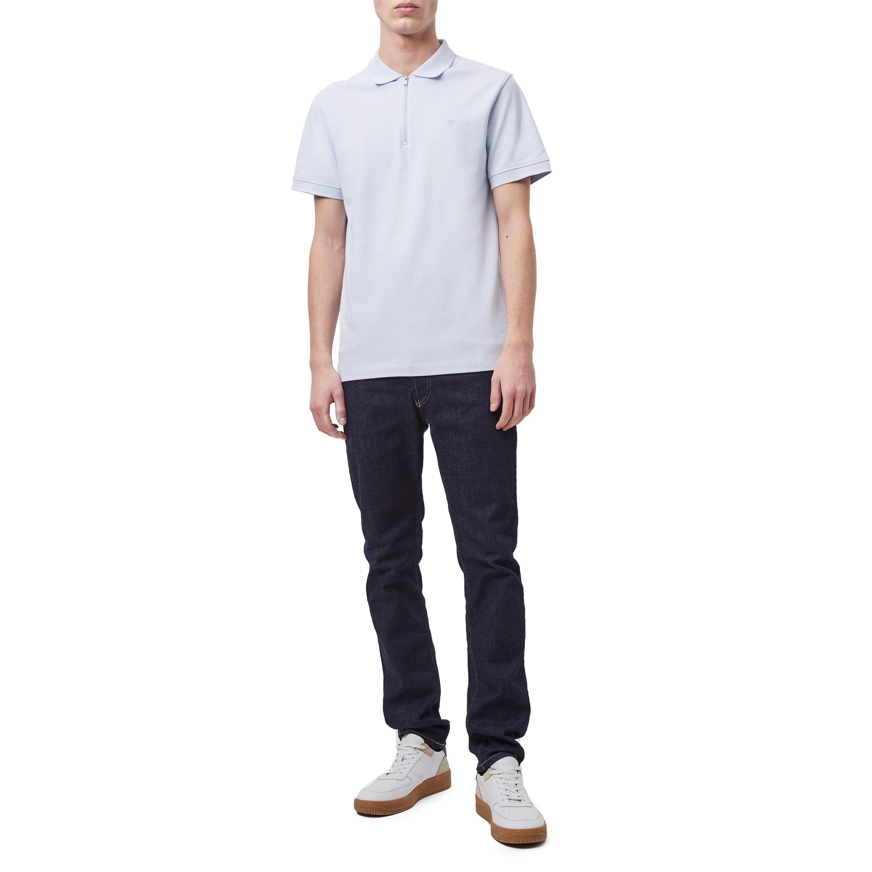 French Connection Zip Up Pique Polo Shirt