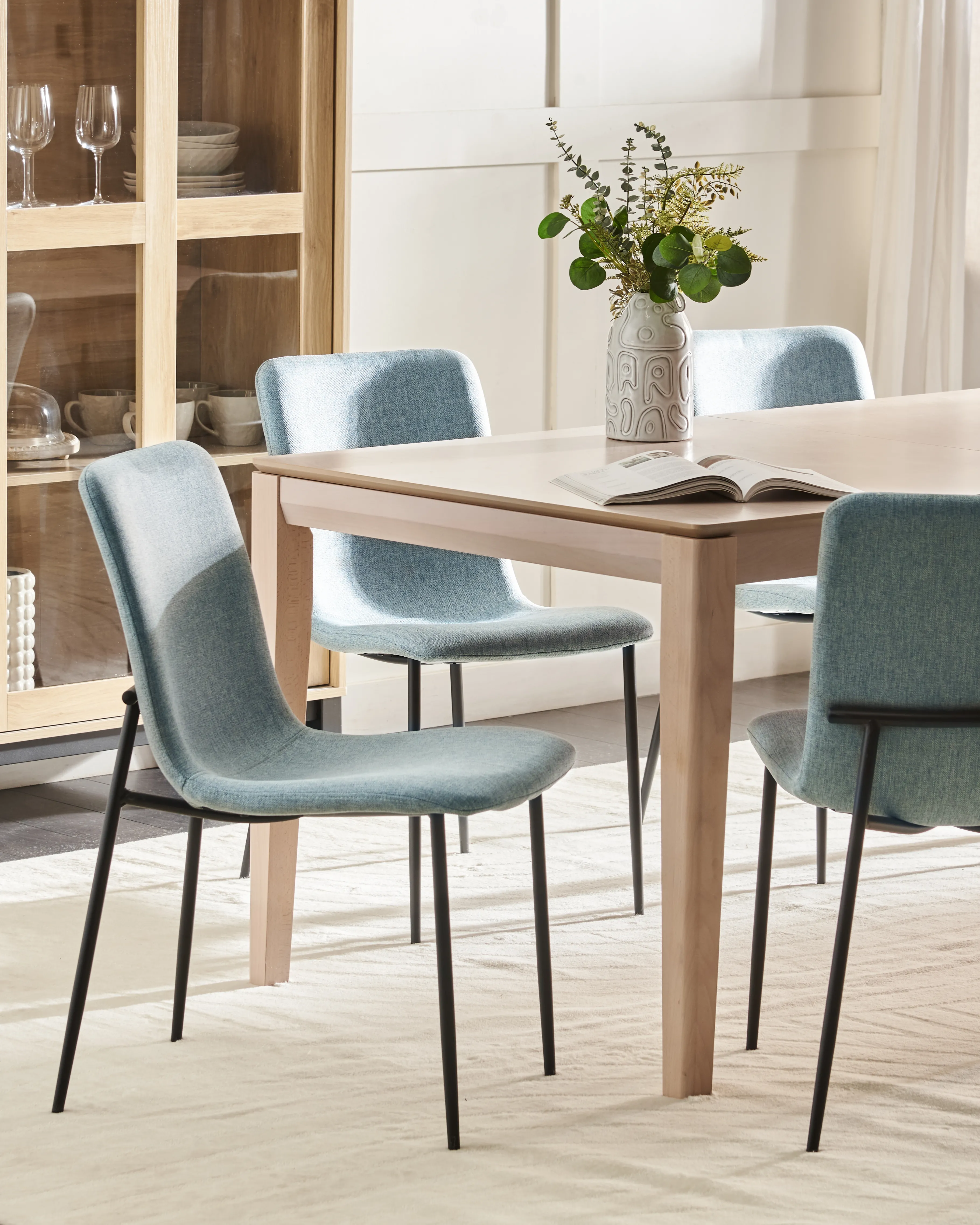 Set van 4 eetkamerstoelen GLENDIVE Lichtblauw