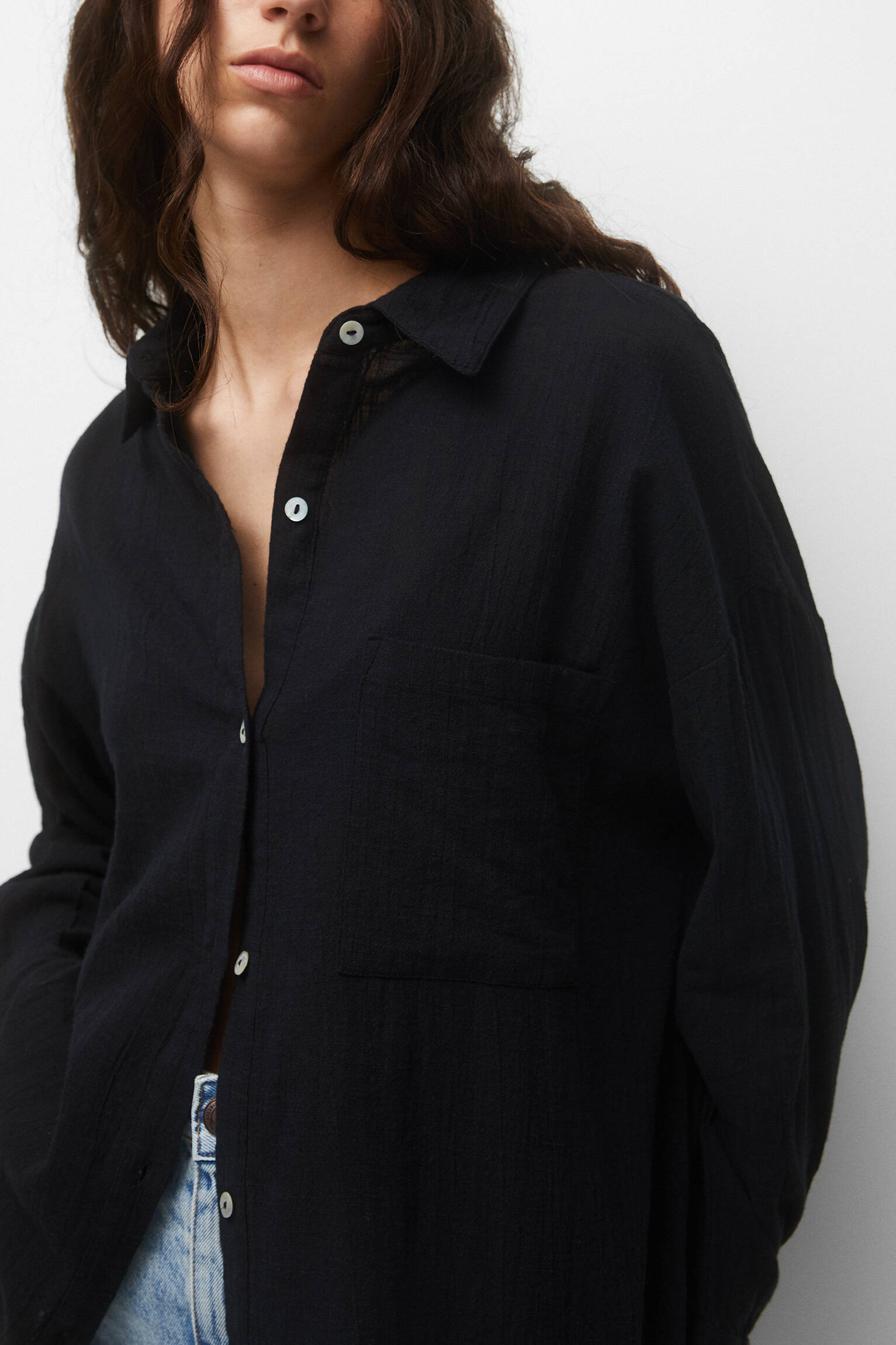 CAMISA RÚSTICA OVERSIZED - PRETA